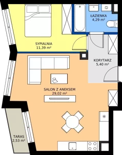 2 pokoje, apartament 50,49 m², piętro 5, oferta nr M045, IKONA Światowida 5, Warszawa, Białołęka, Tarchomin, ul. Światowida 5