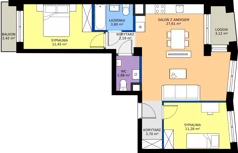 3 pokoje, mieszkanie 64,44 m², piętro 1, oferta nr M057, IKONA Światowida 5, Warszawa, Białołęka, Tarchomin, ul. Światowida 5