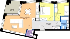 3 pokoje, apartament 62,46 m², piętro 1, oferta nr M007, IKONA Światowida 5, Warszawa, Białołęka, Tarchomin, ul. Światowida 5
