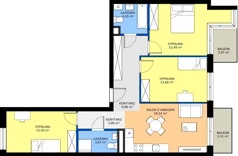 4 pokoje, apartament 84,24 m², piętro 1, oferta nr M059, IKONA Światowida 5, Warszawa, Białołęka, Tarchomin, ul. Światowida 5