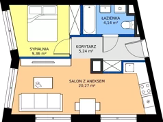2 pokoje, apartament 39,36 m², piętro 7, oferta nr M052, IKONA Światowida 5, Warszawa, Białołęka, Tarchomin, ul. Światowida 5