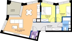 3 pokoje, mieszkanie 59,99 m², piętro 7, oferta nr M053, IKONA Światowida 5, Warszawa, Białołęka, Tarchomin, ul. Światowida 5