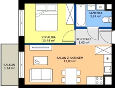 2 pokoje, apartament 35,67 m², piętro 3, oferta nr M096, IKONA Światowida 5, Warszawa, Białołęka, Tarchomin, ul. Światowida 5