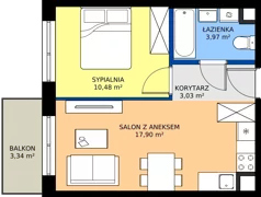 2 pokoje, mieszkanie 35,75 m², piętro 3, oferta nr M097, IKONA Światowida 5, Warszawa, Białołęka, Tarchomin, ul. Światowida 5