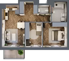3 pokoje, apartament 60,52 m², piętro 3, oferta nr B.17, Premiera Bemowo, Warszawa, Bemowo, Chrzanów, ul. Coopera 5-7