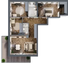 4 pokoje, mieszkanie 95,74 m², piętro 2, oferta nr C.15, Premiera Bemowo, Warszawa, Bemowo, Chrzanów, ul. Coopera 5-7