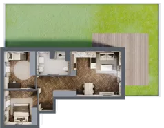 3 pokoje, apartament 66,39 m², parter, oferta nr C.1, Premiera Bemowo, Warszawa, Bemowo, Chrzanów, ul. Coopera 5-7