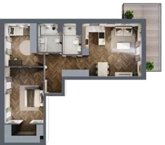 3 pokoje, mieszkanie 75,66 m², piętro 3, oferta nr C.16, Premiera Bemowo, Warszawa, Bemowo, Chrzanów, ul. Coopera 5-7