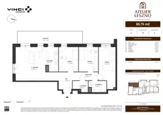 4 pokoje, mieszkanie 89,76 m², piętro 2, oferta nr 19, Atelier Leszno, Warszawa, Włochy, Młynów, ul. Leszno 17 A