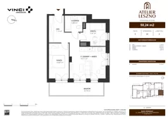 2 pokoje, mieszkanie 50,24 m², piętro 2, oferta nr 23, Atelier Leszno, Warszawa, Włochy, Młynów, ul. Leszno 17 A
