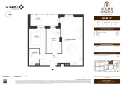 3 pokoje, mieszkanie 62,40 m², parter, oferta nr 4, Atelier Leszno, Warszawa, Włochy, Młynów, ul. Leszno 17 A