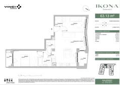 3 pokoje, apartament 63,13 m², piętro 1, oferta nr M008, IKONA Światowida 5, Warszawa, Białołęka, Tarchomin, ul. Światowida 5