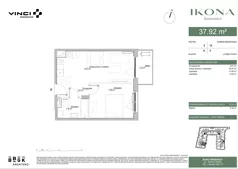 2 pokoje, apartament 37,92 m², piętro 2, oferta nr M012, IKONA Światowida 5, Warszawa, Białołęka, Tarchomin, ul. Światowida 5