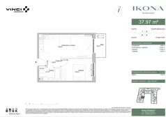 2 pokoje, apartament 38,26 m², piętro 1, oferta nr M002, IKONA Światowida 5, Warszawa, Białołęka, Tarchomin, ul. Światowida 5