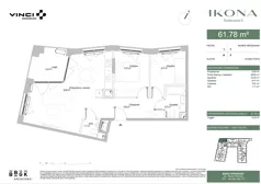 3 pokoje, apartament 62,46 m², piętro 1, oferta nr M007, IKONA Światowida 5, Warszawa, Białołęka, Tarchomin, ul. Światowida 5
