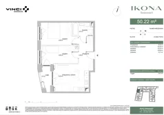 3 pokoje, mieszkanie 50,70 m², piętro 2, oferta nr M016, IKONA Światowida 5, Warszawa, Białołęka, Tarchomin, ul. Światowida 5