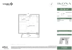 1 pokój, mieszkanie 29,90 m², piętro 4, oferta nr M039, IKONA Światowida 5, Warszawa, Białołęka, Tarchomin, ul. Światowida 5