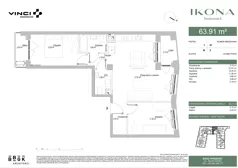 3 pokoje, mieszkanie 64,44 m², piętro 1, oferta nr M057, IKONA Światowida 5, Warszawa, Białołęka, Tarchomin, ul. Światowida 5