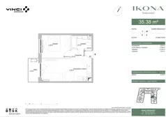 2 pokoje, apartament 35,75 m², piętro 1, oferta nr M087, IKONA Światowida 5, Warszawa, Białołęka, Tarchomin, ul. Światowida 5