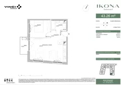 2 pokoje, mieszkanie 44,46 m², piętro 2, oferta nr M090, IKONA Światowida 5, Warszawa, Białołęka, Tarchomin, ul. Światowida 5