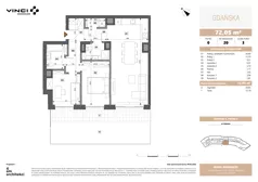3 pokoje, apartament 72,10 m², parter, oferta nr A.0.20, Gdańska 5, Warszawa, Żoliborz, Marymont, ul. Gdańska 5