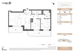 3 pokoje, apartament 64,40 m², piętro 2, oferta nr A.2.24, Gdańska 5, Warszawa, Żoliborz, Marymont, ul. Gdańska 5
