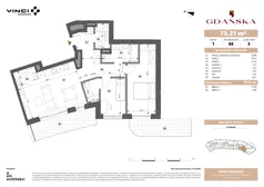 3 pokoje, apartament 73,20 m², piętro 1, oferta nr A.1.2, Gdańska 5, Warszawa, Żoliborz, Marymont, ul. Gdańska 5