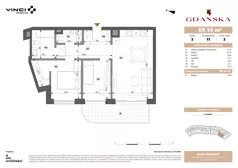 3 pokoje, apartament 59,10 m², piętro 3, oferta nr A.3.11, Gdańska 5, Warszawa, Żoliborz, Marymont, ul. Gdańska 5
