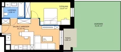 2 pokoje, mieszkanie 39,95 m², parter, oferta nr 12, Apartamenty Poligonowa 5, Lublin, Sławin, ul. Poligonowa