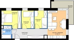 4 pokoje, mieszkanie 59,53 m², piętro 1, oferta nr 26, Apartamenty Poligonowa 5, Lublin, Sławin, ul. Poligonowa