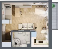 1 pokój, mieszkanie 27,30 m², piętro 3, oferta nr 16, Kamienica przy ul. Starodomaszowskiej, Kielce, Centrum, ul. Starodomaszowska 38