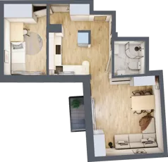 2 pokoje, mieszkanie 41,10 m², piętro 3, oferta nr 17, Kamienica przy ul. Starodomaszowskiej, Kielce, Centrum, ul. Starodomaszowska 38