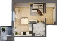 1 pokój, mieszkanie 30,50 m², piętro 4, oferta nr 20, Kamienica przy ul. Starodomaszowskiej, Kielce, Centrum, ul. Starodomaszowska 38