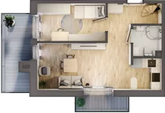 3 pokoje, mieszkanie 55,80 m², piętro 4, oferta nr 21, Kamienica przy ul. Starodomaszowskiej, Kielce, Centrum, ul. Starodomaszowska 38