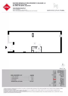 Lokal użytkowy 91,12 m², oferta nr U7, Hipoteczna Park - lokale użytkowe, Łódź, Bałuty, ul. Hipoteczna