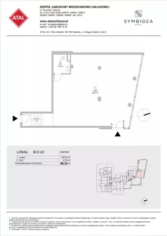 Lokal użytkowy 98,33 m², oferta nr B.0.U3, ATAL Symbioza IB - lokale użytkowe, Gdynia, Cisowa, ul. Kcyńska