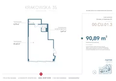 Lokal użytkowy 90,89 m², oferta nr 00.CU.01.3, Krakowska 35 - lokale użytkowe, Wrocław, Przedmieście Oławskie, Krzyki, ul. Krakowska