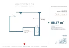 Lokal użytkowy 88,67 m², oferta nr 00.CU.02.2, Krakowska 35 - lokale użytkowe, Wrocław, Przedmieście Oławskie, Krzyki, ul. Krakowska