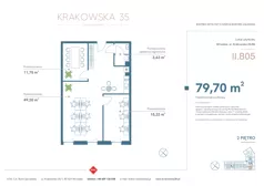 Lokal użytkowy 79,70 m², oferta nr II.B.05, Krakowska 35 - lokale użytkowe, Wrocław, Przedmieście Oławskie, Krzyki, ul. Krakowska