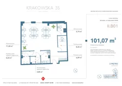 Lokal użytkowy 101,07 m², oferta nr II.B.01, Krakowska 35 - lokale użytkowe, Wrocław, Przedmieście Oławskie, Krzyki, ul. Krakowska