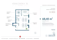 Lokal użytkowy 68,40 m², oferta nr IV.B.03, Krakowska 35 - lokale użytkowe, Wrocław, Przedmieście Oławskie, Krzyki, ul. Krakowska