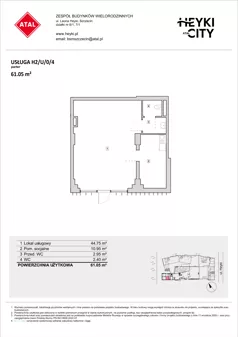 Lokal użytkowy 61,05 m², oferta nr H2-U-0-4, Heyki City ATAL - lokale użytkowe, Szczecin, Prawobrzeże, Międzyodrze, ul. Leona Heyki