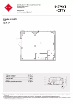 Lokal użytkowy 72,79 m², oferta nr H2-U-0-2, Heyki City ATAL - lokale użytkowe, Szczecin, Prawobrzeże, Międzyodrze, ul. Leona Heyki