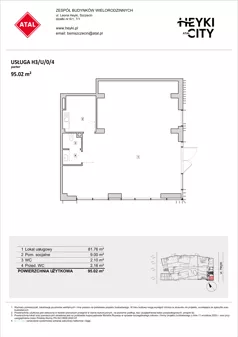 Lokal użytkowy 95,02 m², oferta nr H3-U-0-4, Heyki City ATAL - lokale użytkowe, Szczecin, Prawobrzeże, Międzyodrze, ul. Leona Heyki