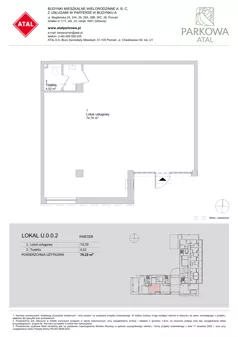 Lokal użytkowy 79,22 m², oferta nr U.0.0.2, ATAL Parkowa - lokale użytkowe, Poznań, Nowe Miasto, Osiedle Warszawskie, ul. Mogileńska