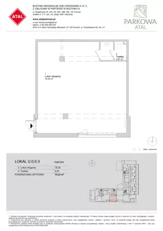 Lokal użytkowy 75,21 m², oferta nr U.0.0.3, ATAL Parkowa - lokale użytkowe, Poznań, Nowe Miasto, Osiedle Warszawskie, ul. Mogileńska