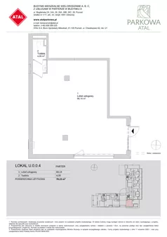 Lokal użytkowy 70,23 m², oferta nr U.0.0.4, ATAL Parkowa - lokale użytkowe, Poznań, Nowe Miasto, Osiedle Warszawskie, ul. Mogileńska