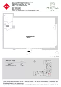 Lokal użytkowy 46,38 m², oferta nr U.0.0.5, ATAL Parkowa - lokale użytkowe, Poznań, Nowe Miasto, Osiedle Warszawskie, ul. Mogileńska