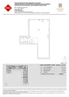 Lokal użytkowy 72,99 m², oferta nr 2.0.U06, Ogrody Geyera Apartamenty - lokale usługowe, Łódź, Śródmieście, ul. Piotrkowska 293/305