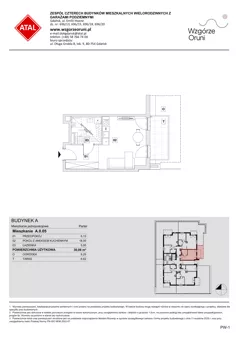 1 pokój, mieszkanie 30,08 m², parter, oferta nr A.0.05, ATAL Wzgórze Oruni, Gdańsk, Orunia Górna-Gdańsk Południe, ul. Emilii Hoene